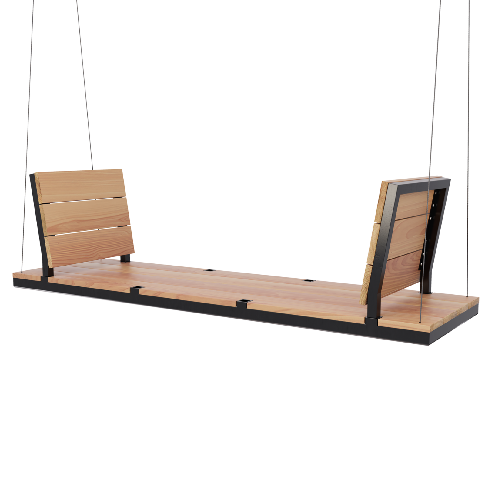 Modern wooden porch swing