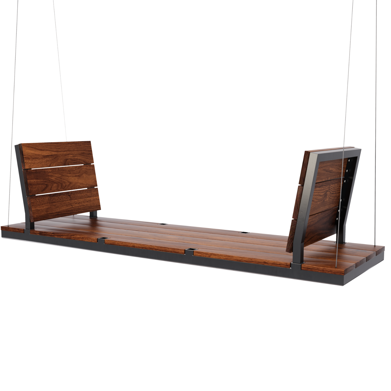 Modern wooden porch swing