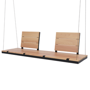 Modern wooden porch swing